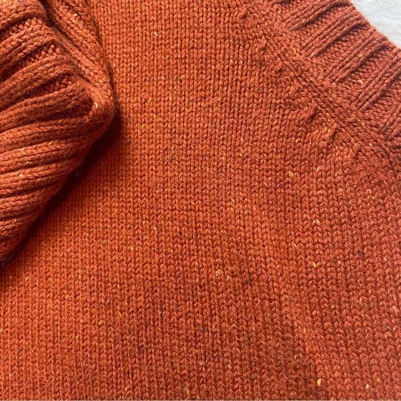 Eddie Bauer Burnt Orange Tweed Knit Hooded Vest Size XL - Picture 8 of 10